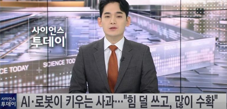 AI, 로봇이 키우는 사과, 힘 덜 쓰고, 많이 수확